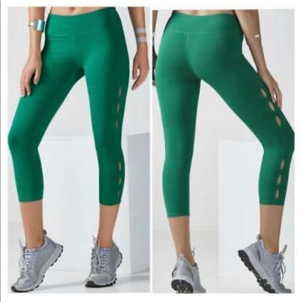 Fabletics Powerhold Bali Green Cropped Legging